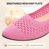 imagehash bubbie Womens Flats Shoes Women Comfortable Dress Shoes Black Pointed Toe Flats Ballet Mesh Knit Flat Dressy Slip on Business Casual Shoes for WomenPink
