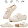 imagehash bubbie Womens Mules Comfortable Slip on Sneakers Tennis Shoes Summer Backless Canvas Shoes Close Toed SandalsBeige