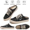 imagehash bubbie Womens Mules Comfortable Slip on Sneakers Tennis Shoes Summer Backless Canvas Shoes Close Toed SandalsBlack