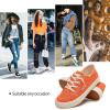 imagehash bubbie Womens Slip on Shoes Canvas Shoes Non Slip Fashion Sneakers for Women Low Top LoafersOrange
