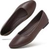 imageHash Bubbie Womens Flats Shoes Ballet Flats Dress Shoes Comfortable PU Leather Slip on Shoes for WomenCoffee