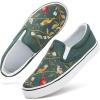 imageWomens Slip on Shoes Canvas Sneakers Loafers Non Slip Shoes Low Top Casual ShoesDark Green Embroidery