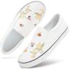 imageWomens Slip on Shoes Canvas Sneakers Loafers Non Slip Shoes Low Top Casual ShoesWhite Embroidery