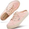 imagehash bubbie Womens Mules Comfortable Slip on Sneakers Tennis Shoes Summer Backless Canvas Shoes Close Toed SandalsPink