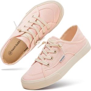 imagehash bubbie Womens Slip on Shoes Canvas Shoes Non Slip Fashion Sneakers for Women Low Top LoafersLight Pink