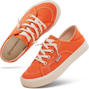 imagehash bubbie Womens Slip on Shoes Canvas Shoes Non Slip Fashion Sneakers for Women Low Top LoafersOrange