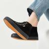 imagehash bubbie Womens High Top Sneakers Lace up Fashion Sneakers Suede High Tops Shoes Tennis ShoesFull Black