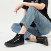 imagehash bubbie Womens High Top Sneakers Lace up Fashion Sneakers Suede High Tops Shoes Tennis ShoesFull Black