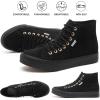 imagehash bubbie Womens High Top Sneakers Lace up Fashion Sneakers Suede High Tops Shoes Tennis ShoesFull Black