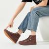 imagehash bubbie Womens High Top Sneakers Lace up Fashion Sneakers Suede High Tops Shoes Tennis ShoesTan