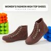 imagehash bubbie Womens High Top Sneakers Lace up Fashion Sneakers Suede High Tops Shoes Tennis ShoesTan
