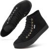 imagehash bubbie Womens High Top Sneakers Lace up Fashion Sneakers Suede High Tops Shoes Tennis ShoesFull Black