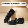 imagehash bubbie Womens Ballet Mary Jane Flats Wide Toe Box Memory Foam Comfortable Dress Shoes Cute Work Office ShoesBlack