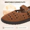imagehash bubbie Womens Ballet Mary Jane Flats Wide Toe Box Memory Foam Comfortable Dress Shoes Cute Work Office ShoesBrown