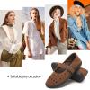 imagehash bubbie Womens Ballet Mary Jane Flats Wide Toe Box Memory Foam Comfortable Dress Shoes Cute Work Office ShoesBrown