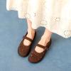 imagehash bubbie Womens Ballet Mary Jane Flats Wide Toe Box Memory Foam Comfortable Dress Shoes Cute Work Office ShoesTan