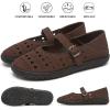 imagehash bubbie Womens Ballet Mary Jane Flats Wide Toe Box Memory Foam Comfortable Dress Shoes Cute Work Office ShoesTan