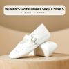 imagehash bubbie Womens Ballet Mary Jane Flats Wide Toe Box Memory Foam Comfortable Dress Shoes Cute Work Office ShoesWhite