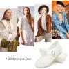 imagehash bubbie Womens Ballet Mary Jane Flats Wide Toe Box Memory Foam Comfortable Dress Shoes Cute Work Office ShoesWhite