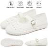 imagehash bubbie Womens Ballet Mary Jane Flats Wide Toe Box Memory Foam Comfortable Dress Shoes Cute Work Office ShoesWhite
