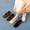imagehash bubbie Womens Ballet Mary Jane Flats Wide Toe Box Memory Foam Comfortable Dress Shoes Cute Work Office ShoesWhite