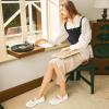 imagehash bubbie Womens Ballet Mary Jane Flats Wide Toe Box Memory Foam Comfortable Dress Shoes Cute Work Office ShoesWhite