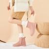 imageToupin Winter Ankle Black Boots for Women  SlipOn Mini Boots with Side Zipper Faux Fur Lining ampamp SplashResistantPink