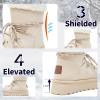imageToupin Womens Classic Platform Mini Snow Boots  Faux Suede SlipOn ampamp LaceUp Winter Booties with Sherpa Lining AntiSlip Thick Sole Ankle BootsBeige