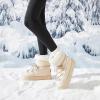 imageToupin Womens Classic Platform Mini Snow Boots  Faux Suede SlipOn ampamp LaceUp Winter Booties with Sherpa Lining AntiSlip Thick Sole Ankle BootsBeige