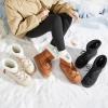 imageToupin Womens Classic Platform Mini Snow Boots  Faux Suede SlipOn ampamp LaceUp Winter Booties with Sherpa Lining AntiSlip Thick Sole Ankle BootsBlack