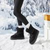 imageToupin Womens Classic Platform Mini Snow Boots  Faux Suede SlipOn ampamp LaceUp Winter Booties with Sherpa Lining AntiSlip Thick Sole Ankle BootsBlack