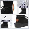 imageToupin Womens Classic Platform Mini Snow Boots  Faux Suede SlipOn ampamp LaceUp Winter Booties with Sherpa Lining AntiSlip Thick Sole Ankle BootsBlack