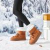 imageToupin Womens Classic Platform Mini Snow Boots  Faux Suede SlipOn ampamp LaceUp Winter Booties with Sherpa Lining AntiSlip Thick Sole Ankle BootsChestnut