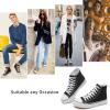 imagehash bubbie High Top Sneakers for Women Classic High Tops Canvas Shoes Lace up Womens Fashion SneakerBlack