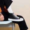 imagehash bubbie High Top Sneakers for Women Classic High Tops Canvas Shoes Lace up Womens Fashion SneakerBlack
