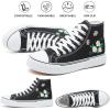 imagehash bubbie High Top Sneakers for Women Classic High Tops Canvas Shoes Lace up Womens Fashion SneakerBlack Flower