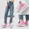 imagehash bubbie High Top Sneakers for Women Classic High Tops Canvas Shoes Lace up Womens Fashion SneakerBright Pink