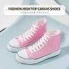imagehash bubbie High Top Sneakers for Women Classic High Tops Canvas Shoes Lace up Womens Fashion SneakerBright Pink