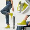 imagehash bubbie High Top Sneakers for Women Classic High Tops Canvas Shoes Lace up Womens Fashion SneakerFluorescent Green