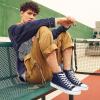 imagehash bubbie High Top Sneakers for Women Classic High Tops Canvas Shoes Lace up Womens Fashion SneakerNavy