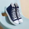 imagehash bubbie High Top Sneakers for Women Classic High Tops Canvas Shoes Lace up Womens Fashion SneakerNavy