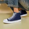 imagehash bubbie High Top Sneakers for Women Classic High Tops Canvas Shoes Lace up Womens Fashion SneakerNavy