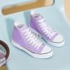 imagehash bubbie High Top Sneakers for Women Classic High Tops Canvas Shoes Lace up Womens Fashion SneakerPurple