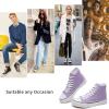 imagehash bubbie High Top Sneakers for Women Classic High Tops Canvas Shoes Lace up Womens Fashion SneakerPurple
