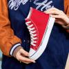 imagehash bubbie High Top Sneakers for Women Classic High Tops Canvas Shoes Lace up Womens Fashion SneakerRed