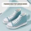 imagehash bubbie High Top Sneakers for Women Classic High Tops Canvas Shoes Lace up Womens Fashion SneakerTurquoise