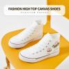imagehash bubbie High Top Sneakers for Women Classic High Tops Canvas Shoes Lace up Womens Fashion SneakerWhite Lotus