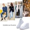 imagehash bubbie High Top Sneakers for Women Classic High Tops Canvas Shoes Lace up Womens Fashion SneakerWhite Mono