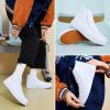 imagehash bubbie High Top Sneakers for Women Classic High Tops Canvas Shoes Lace up Womens Fashion SneakerWhite Mono