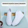 imagehash bubbie High Top Sneakers for Women Classic High Tops Canvas Shoes Lace up Womens Fashion SneakerWhite Mono
